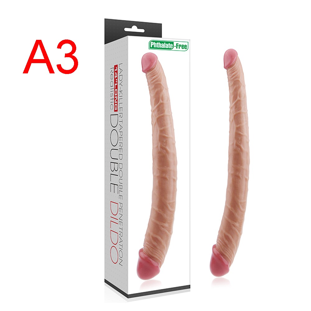 Double-Ended Realistic Dildo, Phthalate-Free, 35 cm
