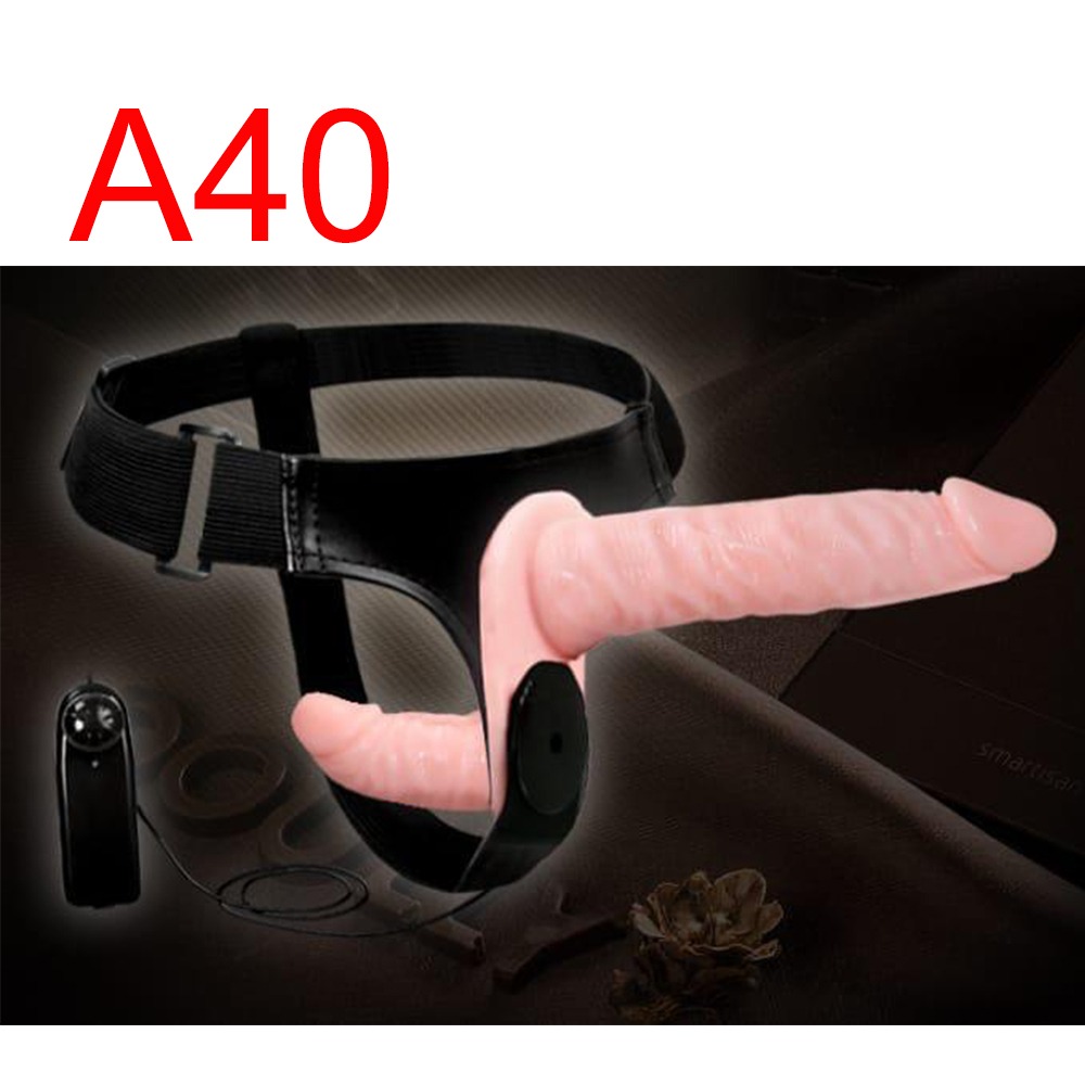 Double Dildo Strap-On Harness, 18 cm + 13 cm