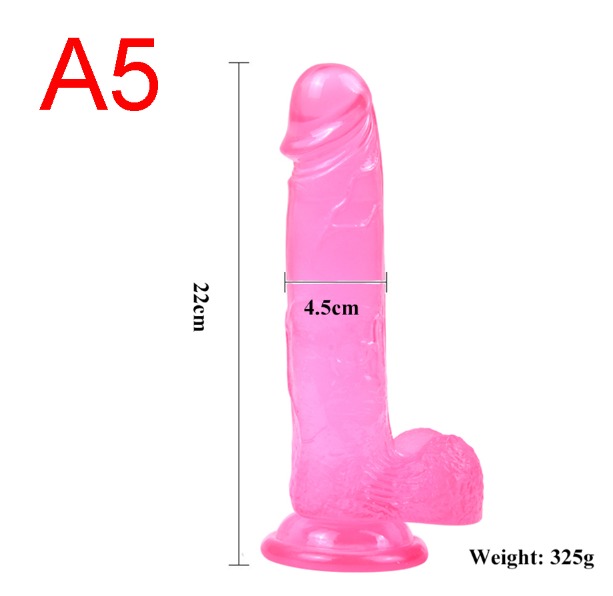 Pink Jelly Dildo with Balls, 22 cm, 325 g