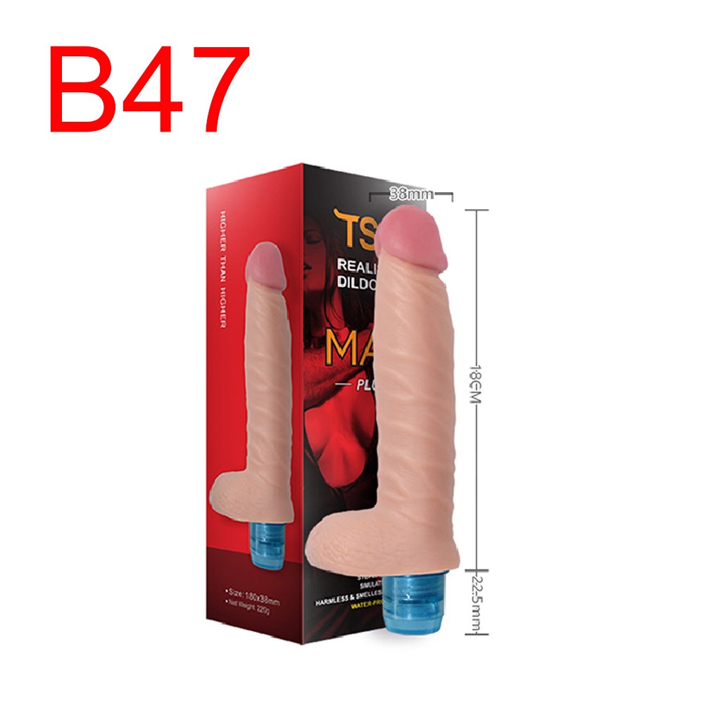 TSX Vibrating Realistic Dildo with Bullet, 18.4 cm