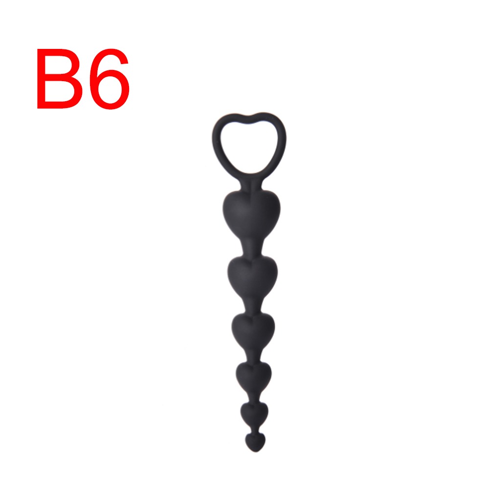 Heart-Shaped Graduated Anal Beads, Black