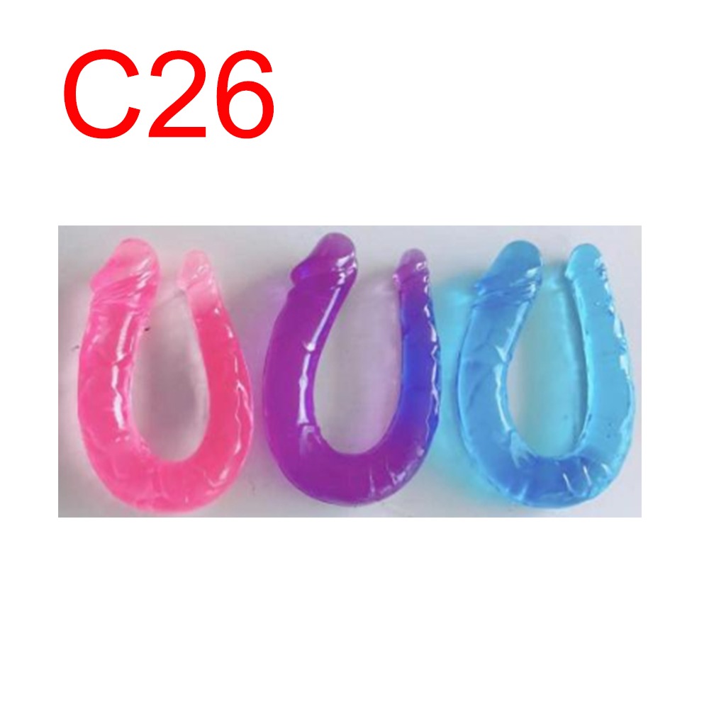 Double-Headed Jelly Dildo, U-Shape, 25 cm