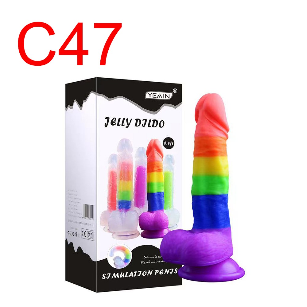 Rainbow Jelly Dildo