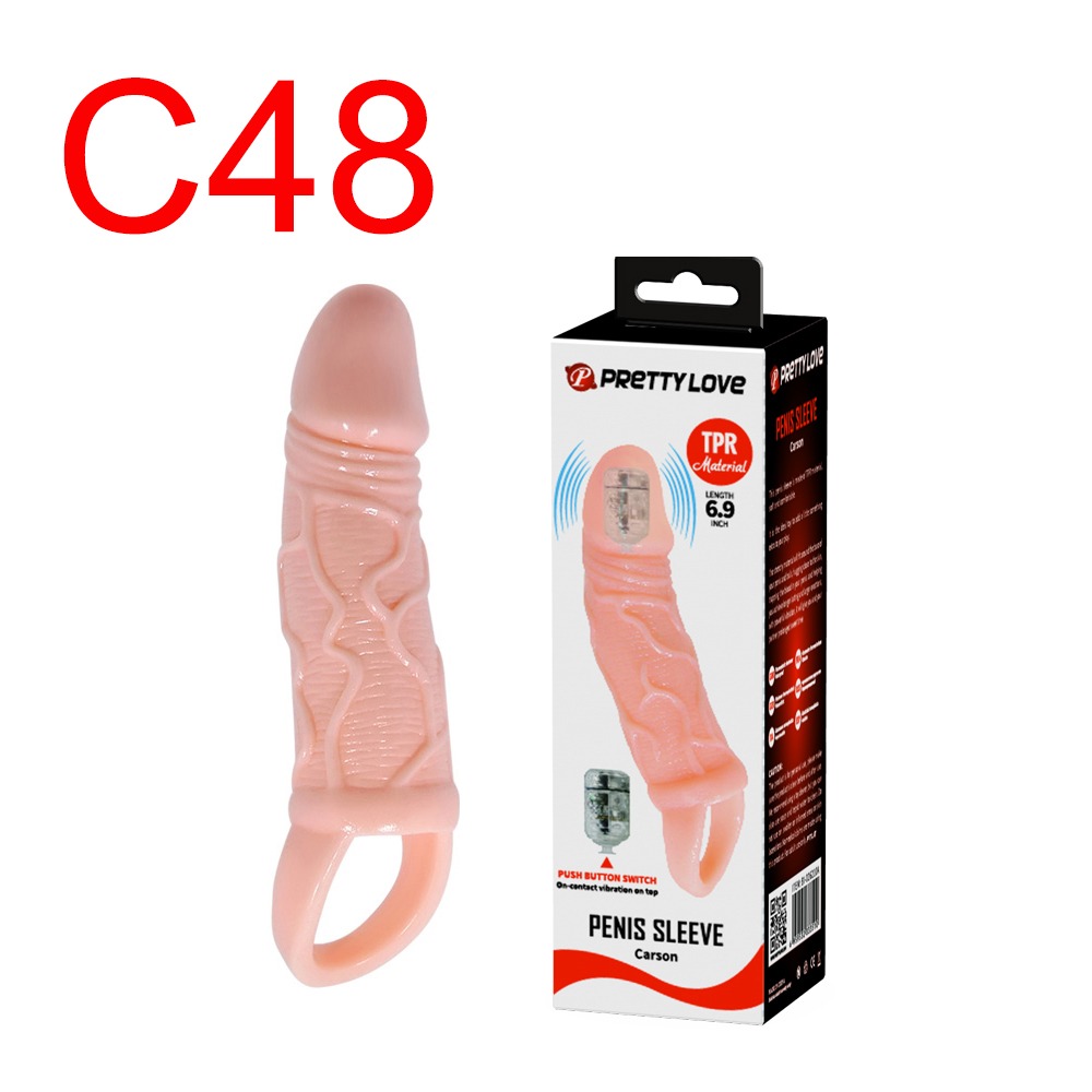 Pretty Love Carson Vibrating Penis Sleeve, TPR, 6.9 inch