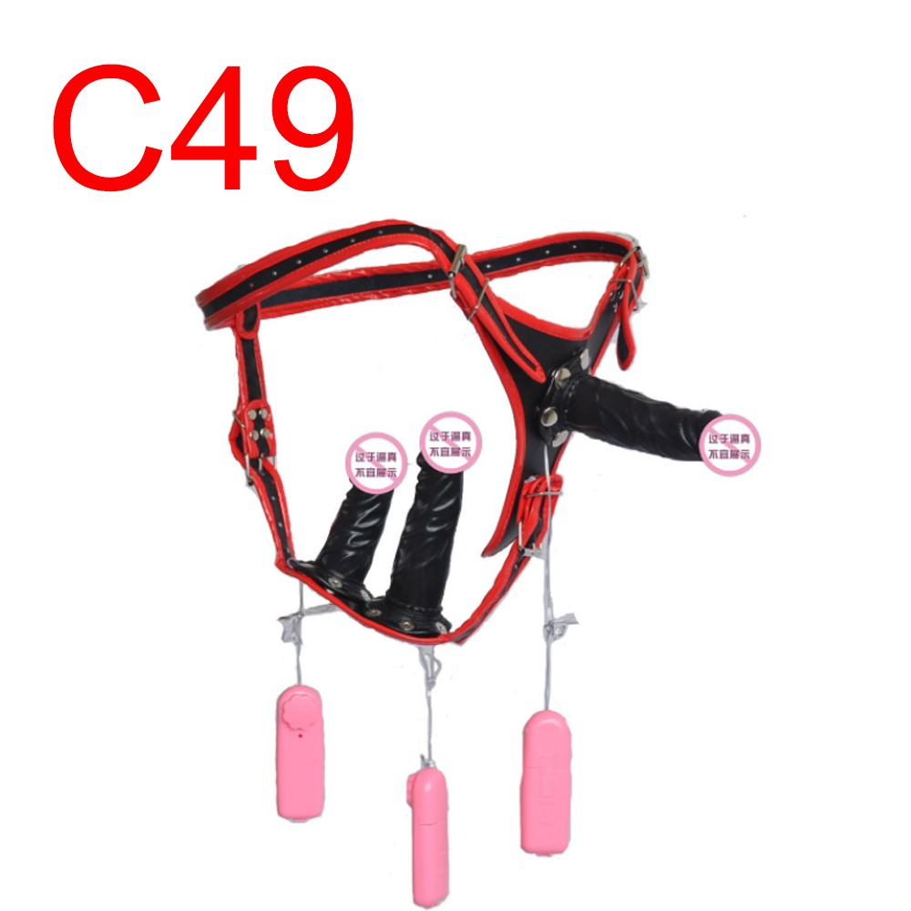 Triple-Strap Vibrating Harness with Three Bullets