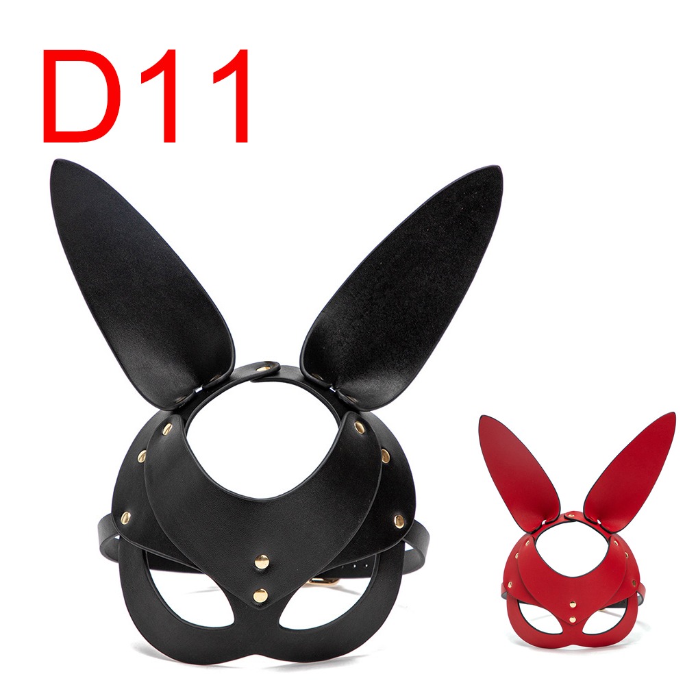 Bunny Mask, Leather-Look with Studs