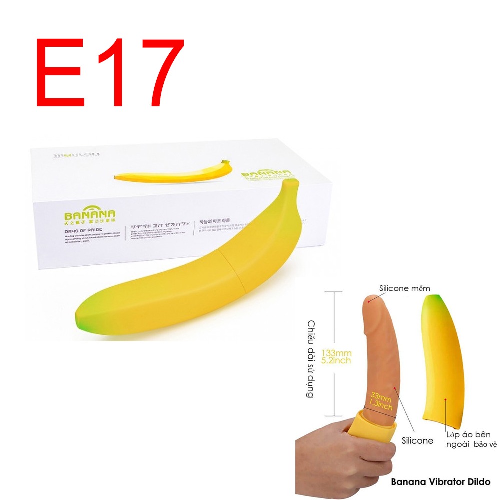Banana Vibrator with Disguise Skin, Silicone, 15.3 cm