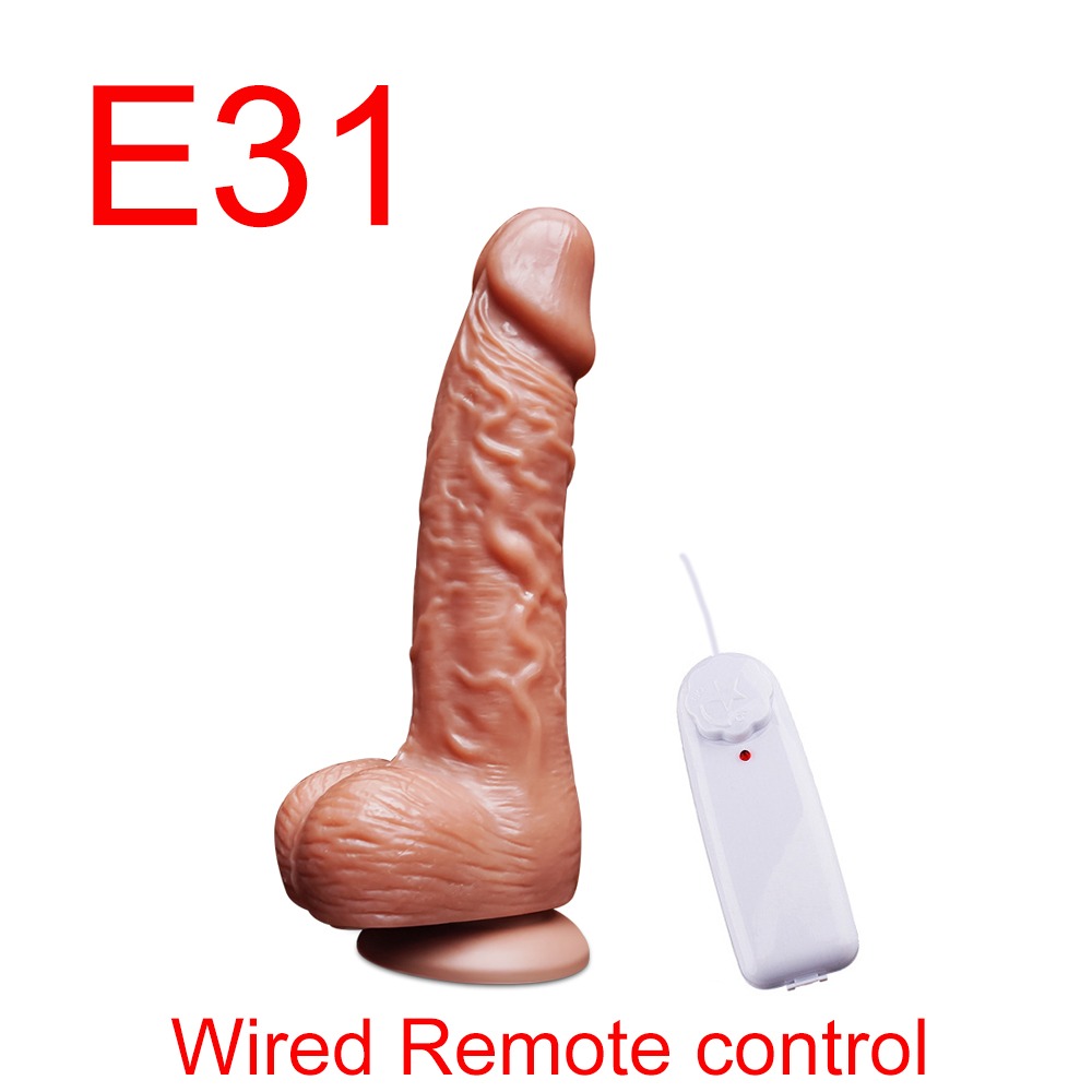Realistic Vibrating Dildo with Wired Remote, 18 cm