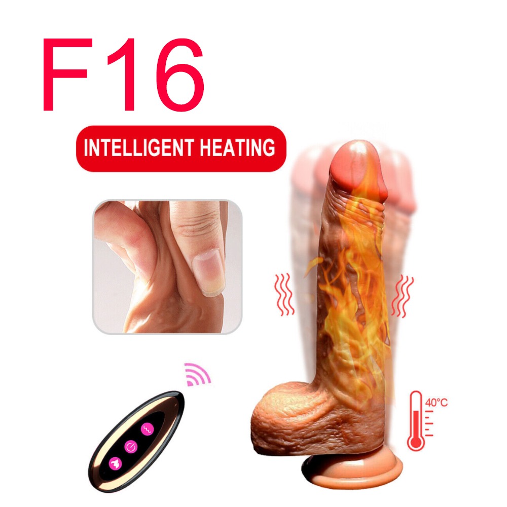 Intelligent Heating Realistic Dildo with Remote, 40 °C, 18 cm