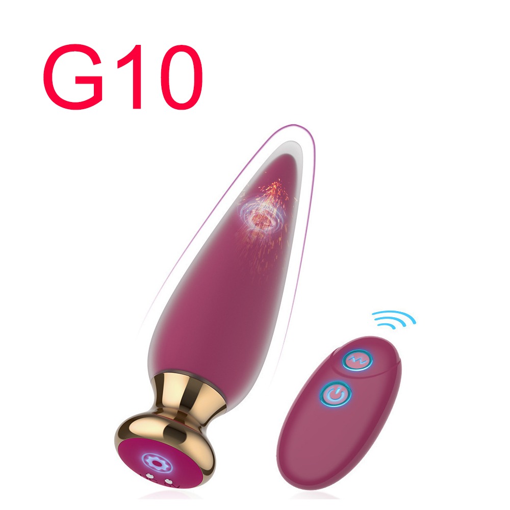 Jewelled Vibrating Anal Plug with Remote, 7.5 cm