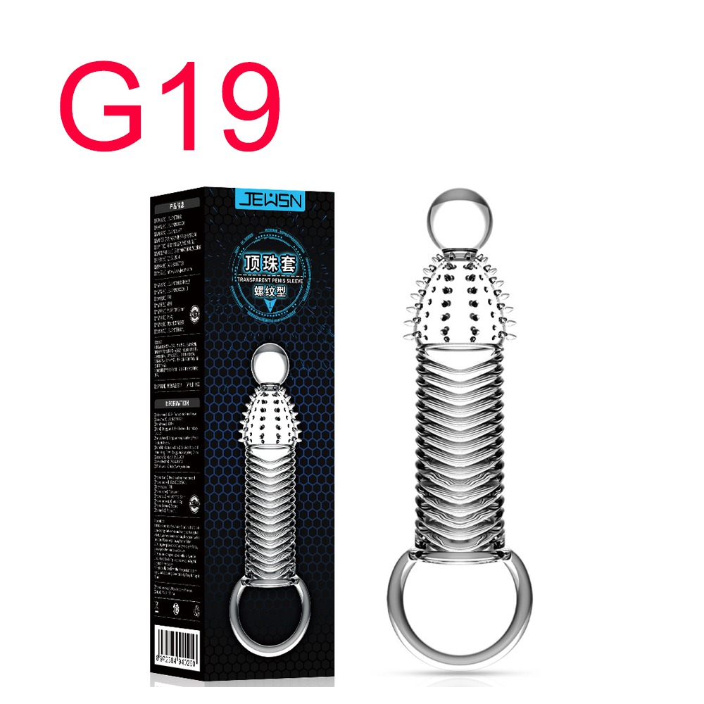 Nsex Crystal Ribbed Penis Sleeve with Ring, Silicone