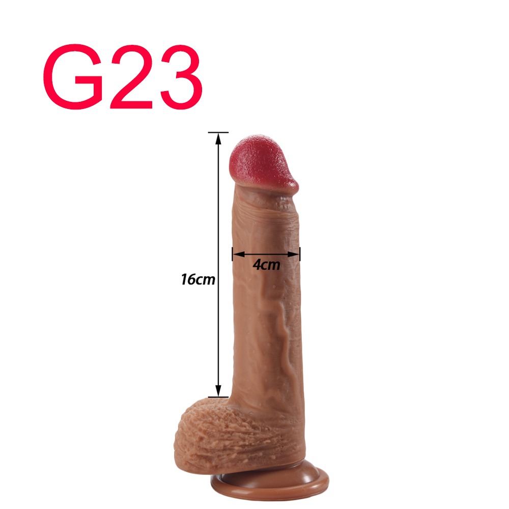 Brown Realistic Dildo with Suction Base, 16 cm