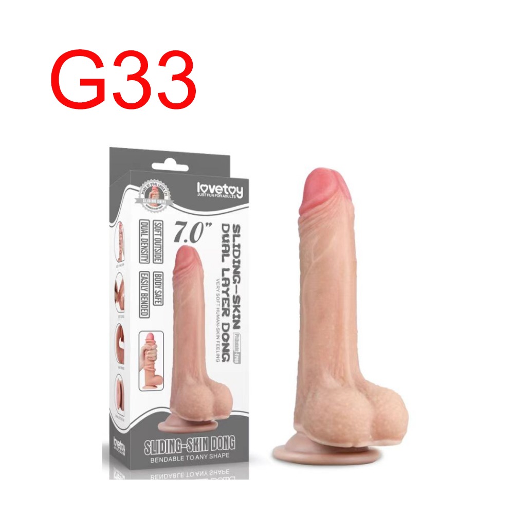 Sliding Skin Dual Layer Dildo 7"