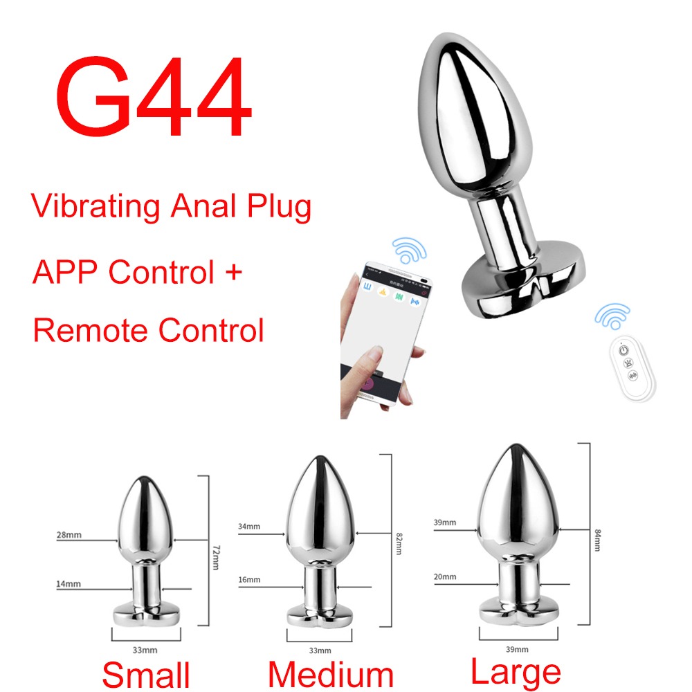 Metal Vibrating Anal Plug with App and Remote Control — choose S, M or L