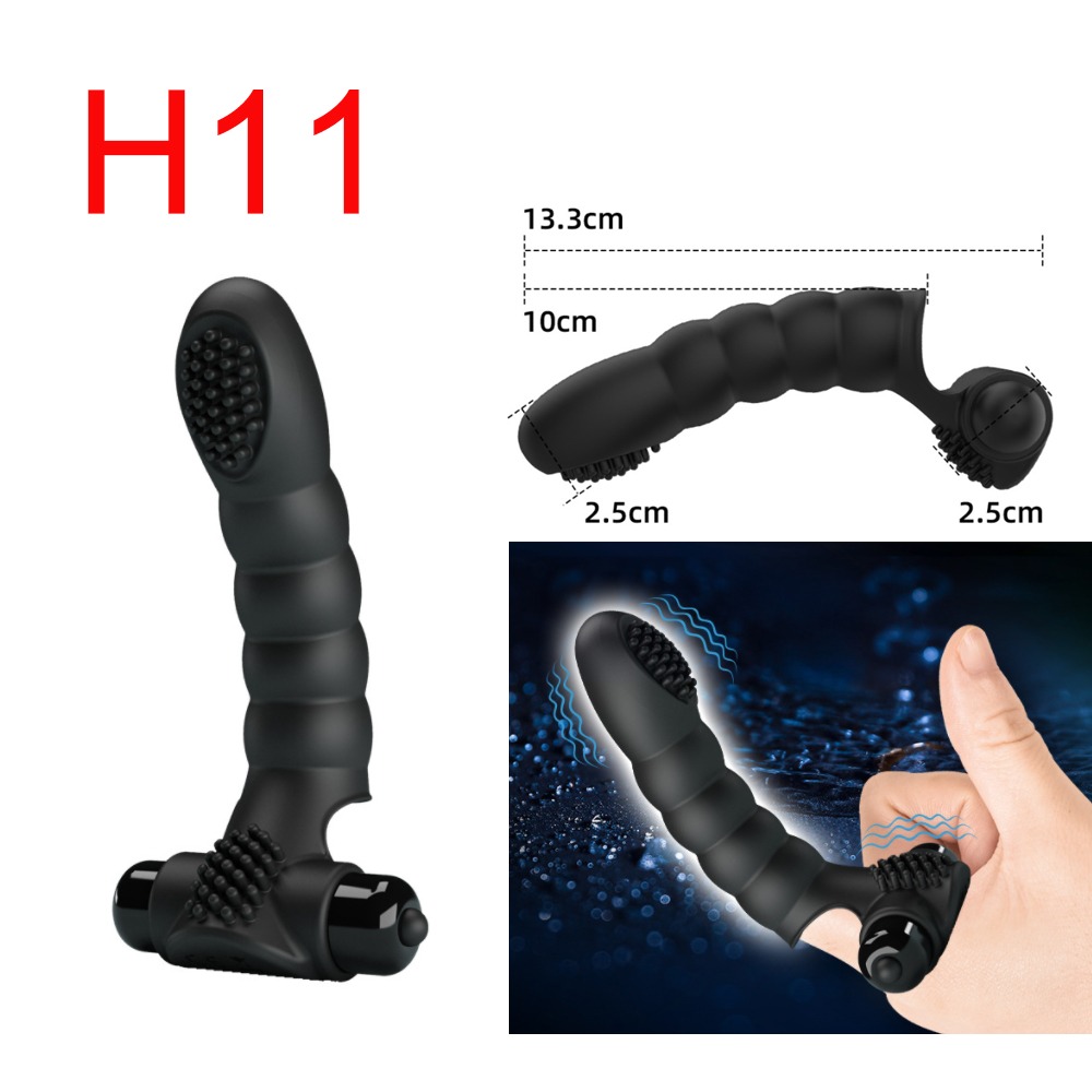 Vibrating Finger Massager, Ribbed, 13.3 cm, 10 Modes