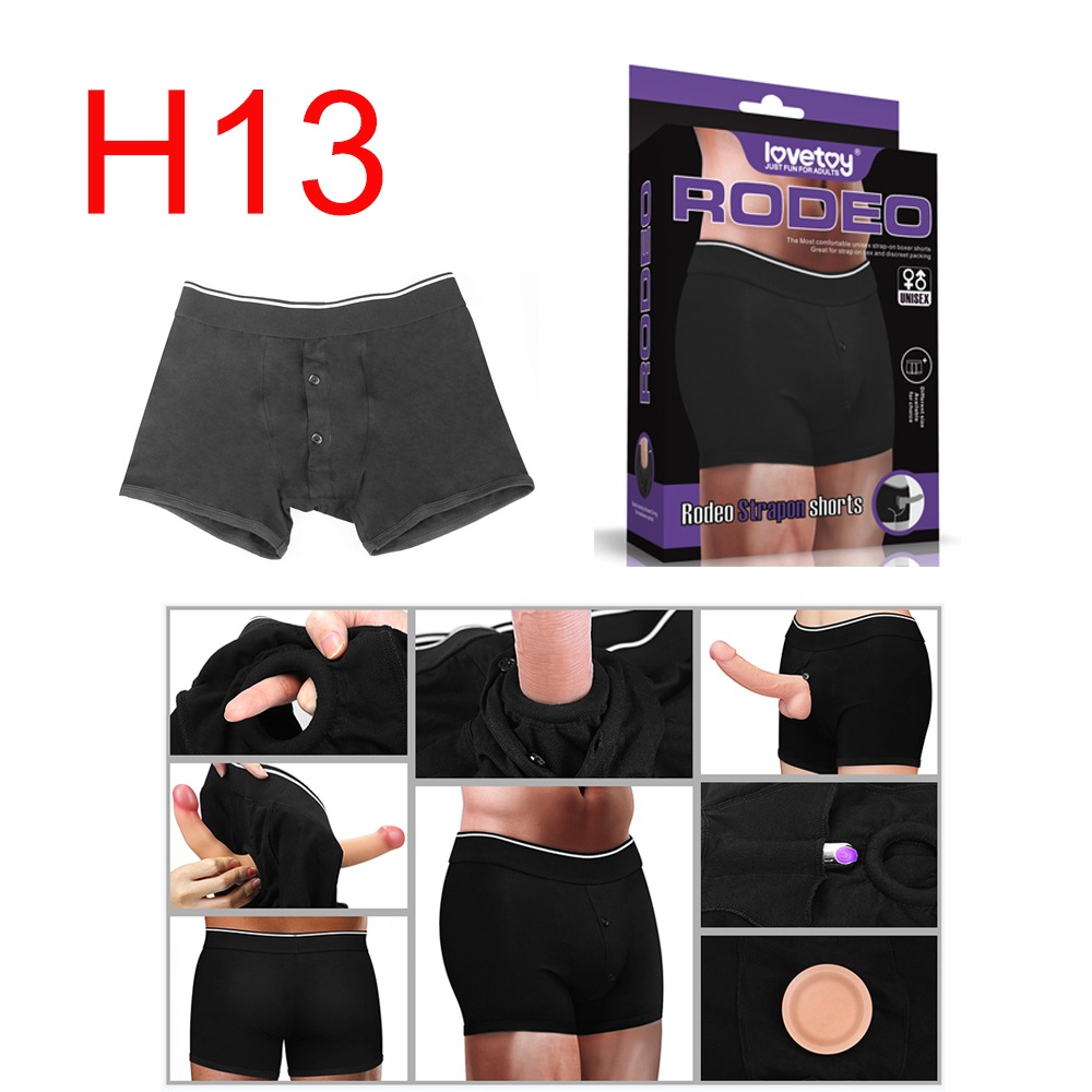 Lovetoy Rodeo Strap-On Shorts, Black — M / L / XL