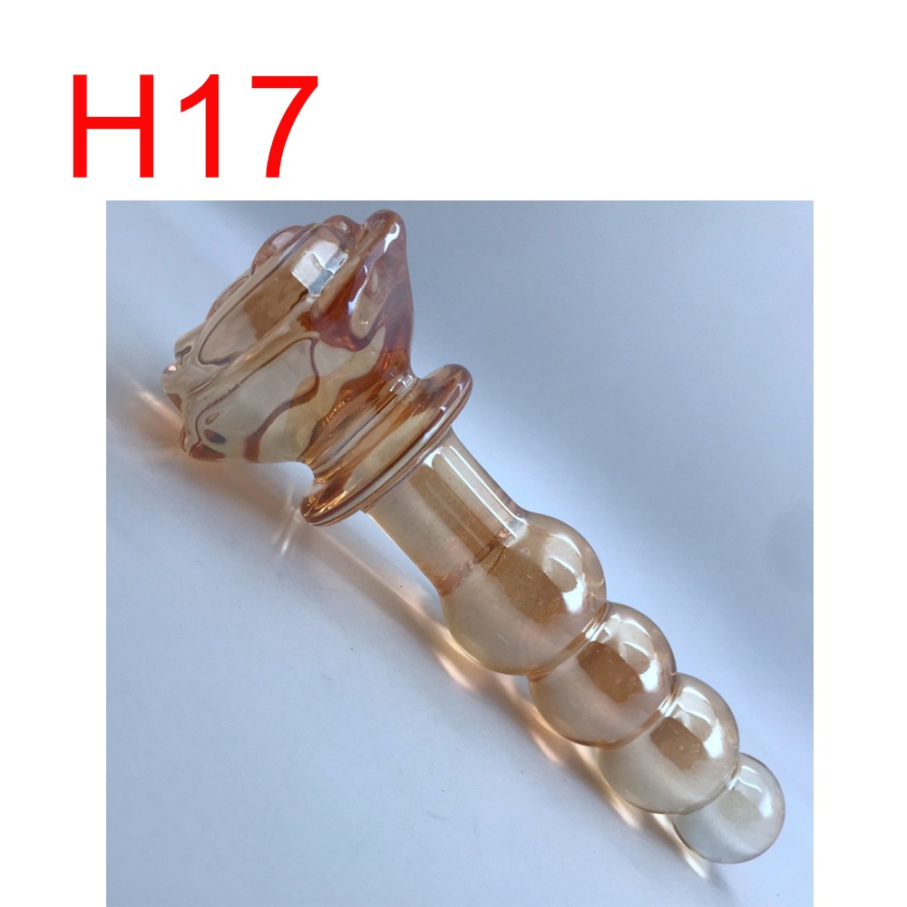 Crystal Glass Beaded Plug with Flower Base, 7.5 cm