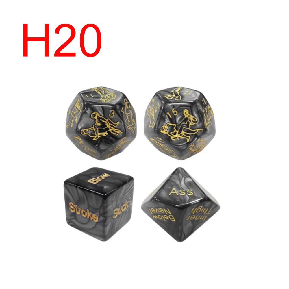 Sex Position Dice, Black and Gold, Pair