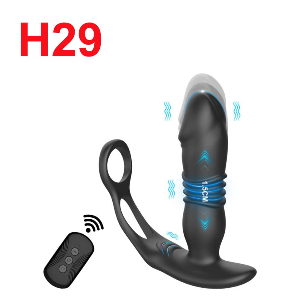 Thrusting Anal Plug Cock Ring