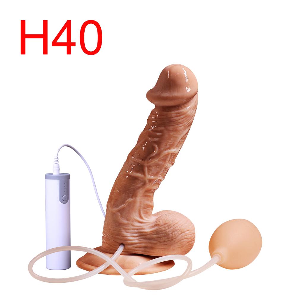 Squirting Realistic Dildo with Bulb and Reservoir, 18 cm