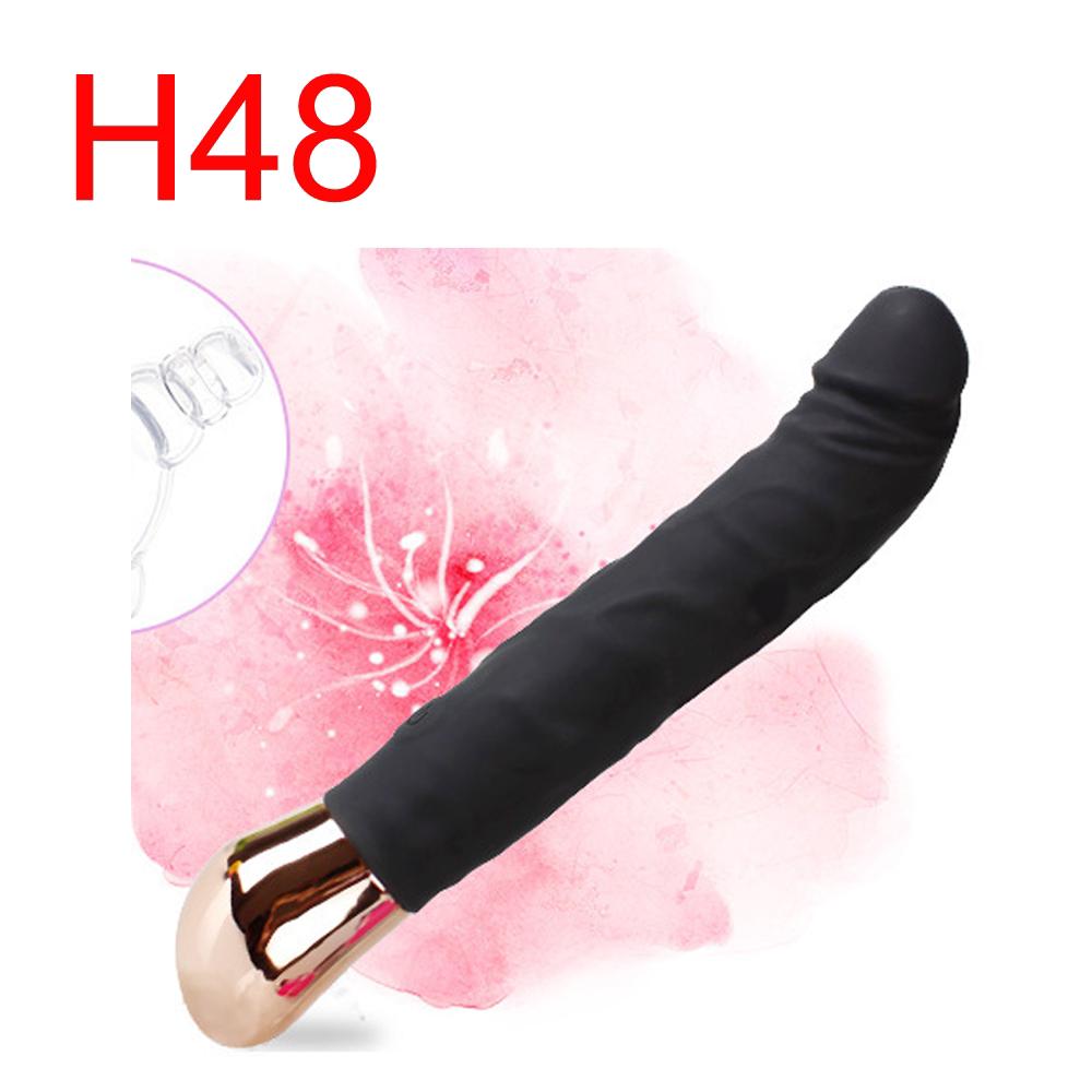 Slim Black Ribbed Vibrator, 17 cm