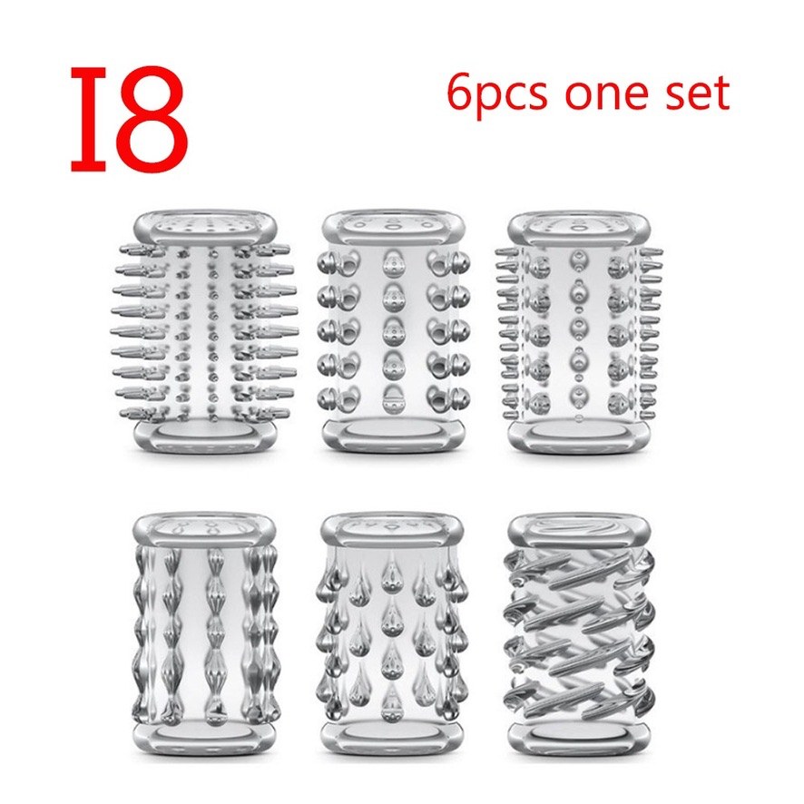 Textured Cock Ring Sleeves Set (6 pcs)